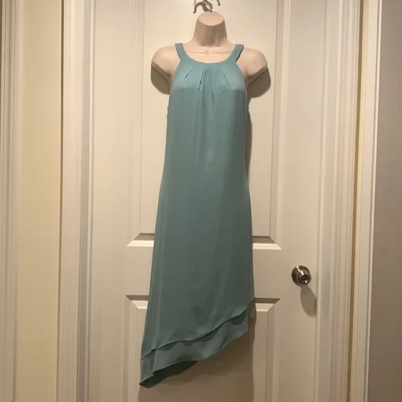 sachin and babi light blue dress Elegant Midi Length Long Lantern Sleeves Chiffon Wedding Guest Dresses